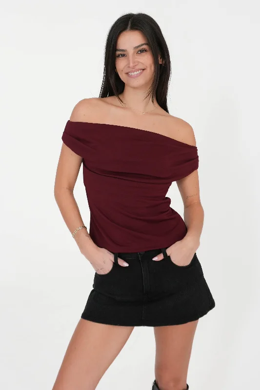 Elle Top in Burgundy