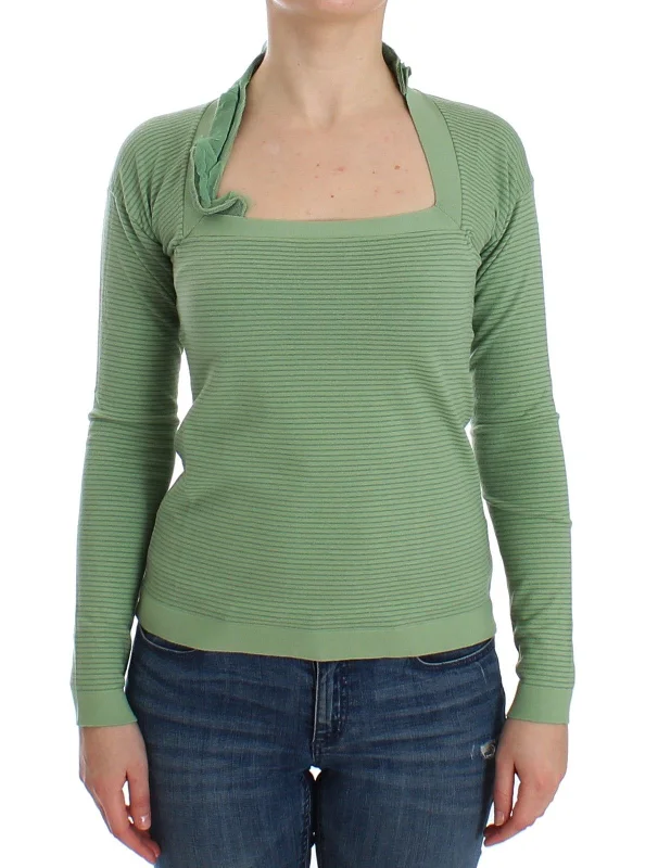 Price Blitz Ermanno Scervino  Wool Blend Striped Long Sleeve Women's Sweater