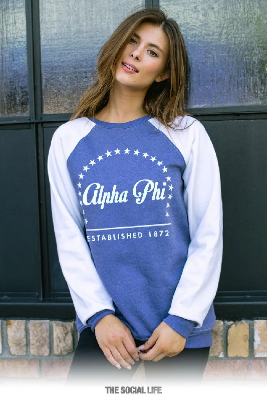 Alpha Phi Melrose Raglan Crewneck