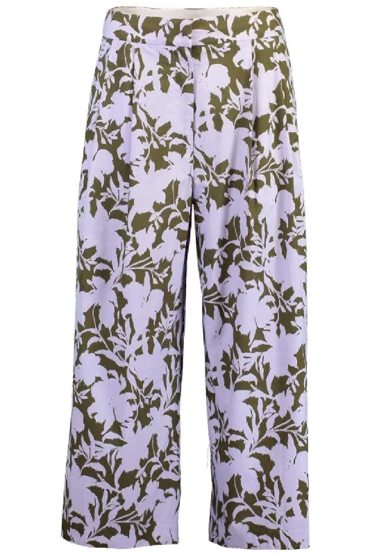 Pleat Front Culotte Floral Pant