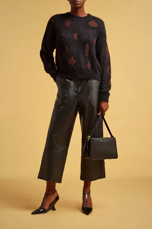 Time-Limited Offer Wool-Blend Sweater In Black/brown