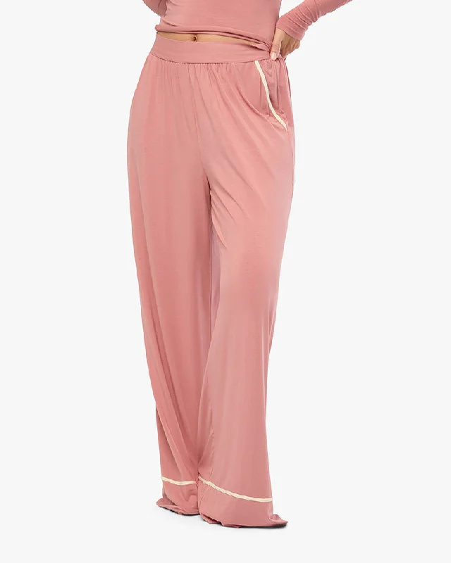 Piped Wide Leg Pant