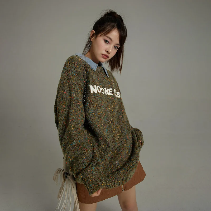 Noe Lettering Cozy Knit Sweater