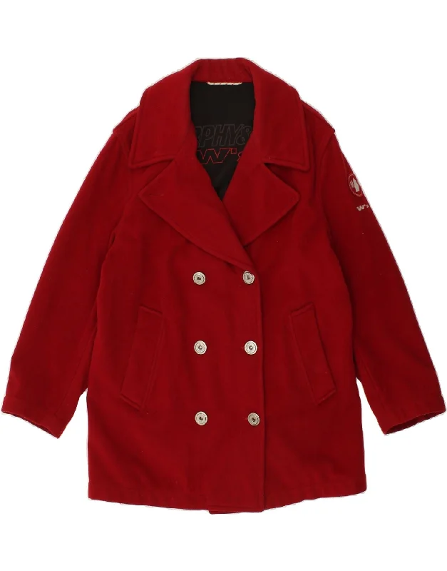 MURPHY & NYE Womens Double Breasted Coat UK 16 Large Red Wool