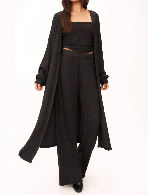 Weekend Deals to Make You Smile Catch Flights Maxi Rib Cardi In Black