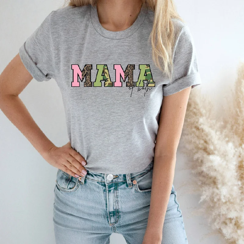 Mama Of Both Pink & Camo T-Shirt