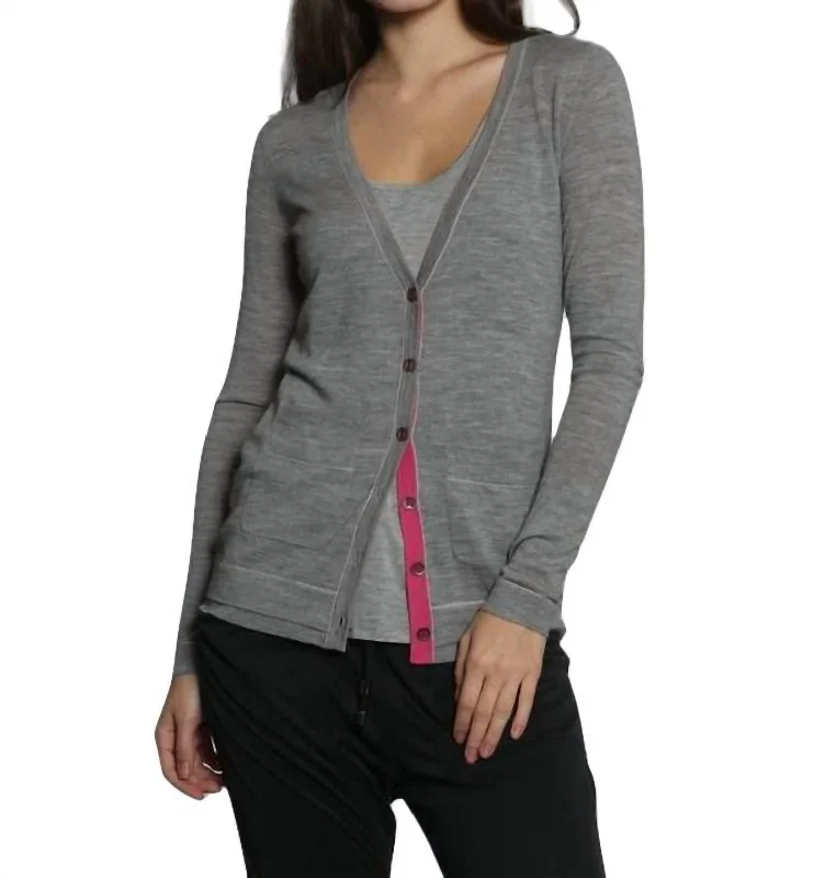Discount Deals Double Rib Cardigan In Grey