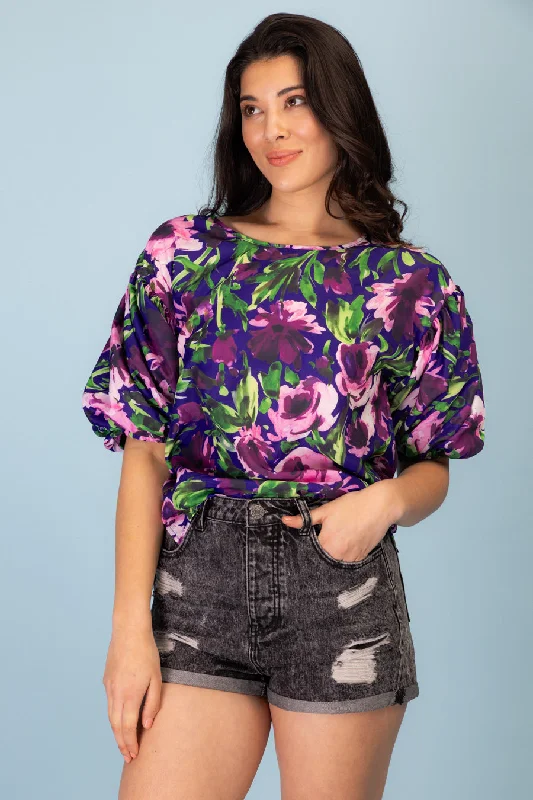 Rachel Purple Floral Top