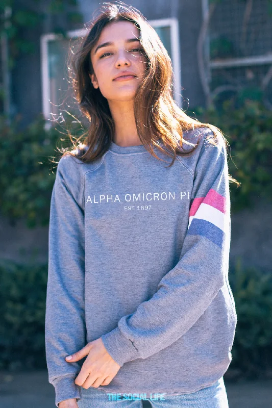 Alpha Omicron Pi Merci Raglan Crewneck