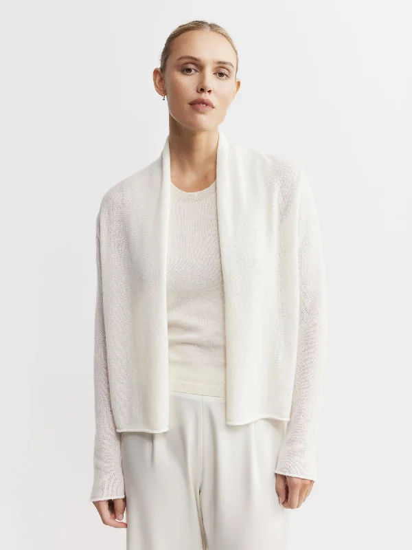 Essential Cashmere Featherweight Cardigan - Cream