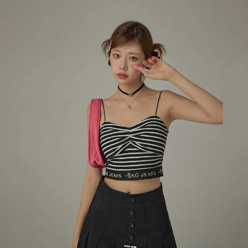 Stripe Sleeveless Slim Strap Top