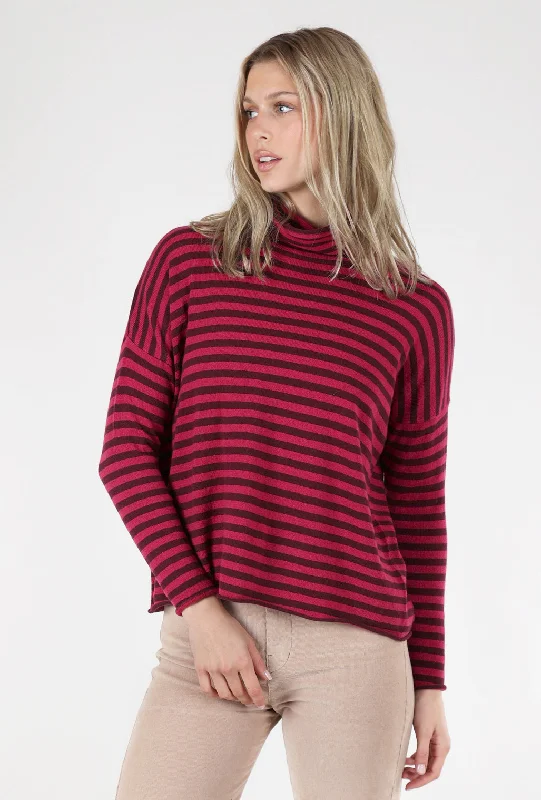 Otura Stripe Cashmere Sweater, Magenta