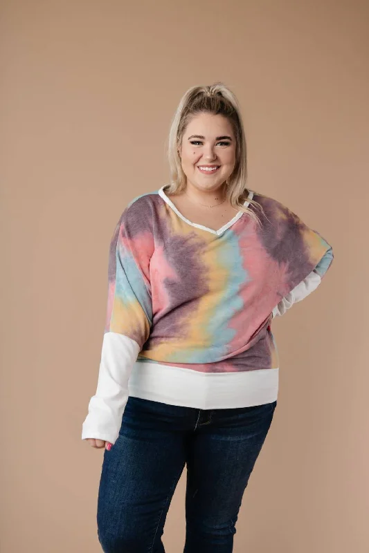 Weekend Deals That Spark Whitney Wide V Tie Dye Pullover In Multi