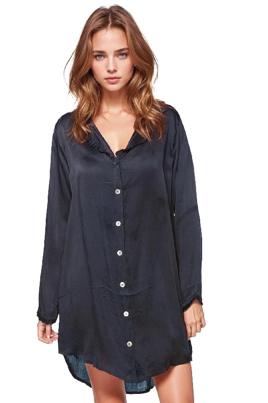 Miranda Rayon Satin Sleep Night Shirt Lounge Pajamas