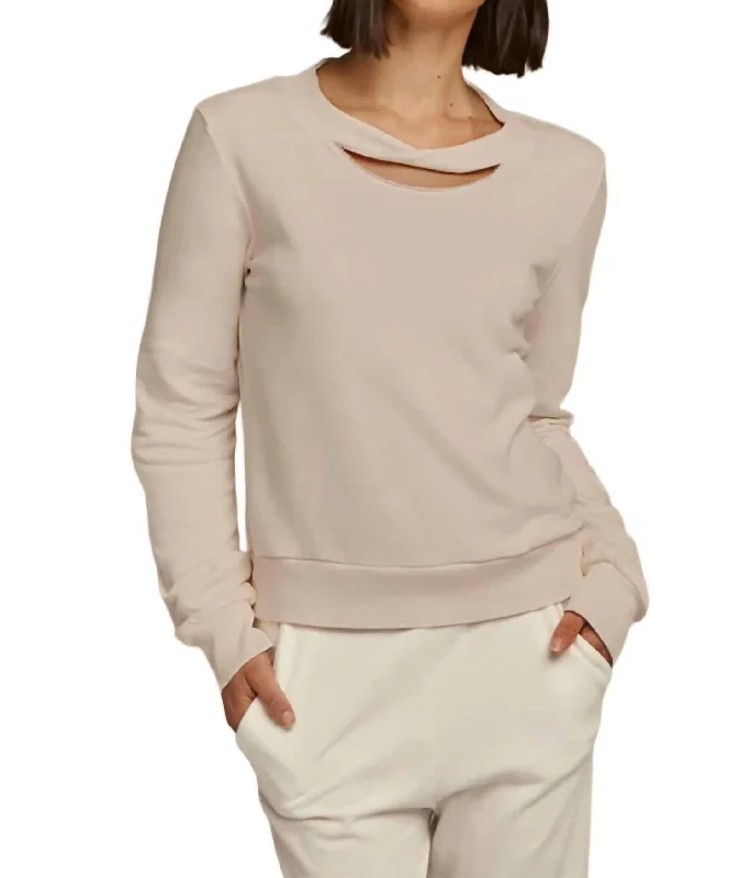Lowest Price Twist Neck Pullover In Oat