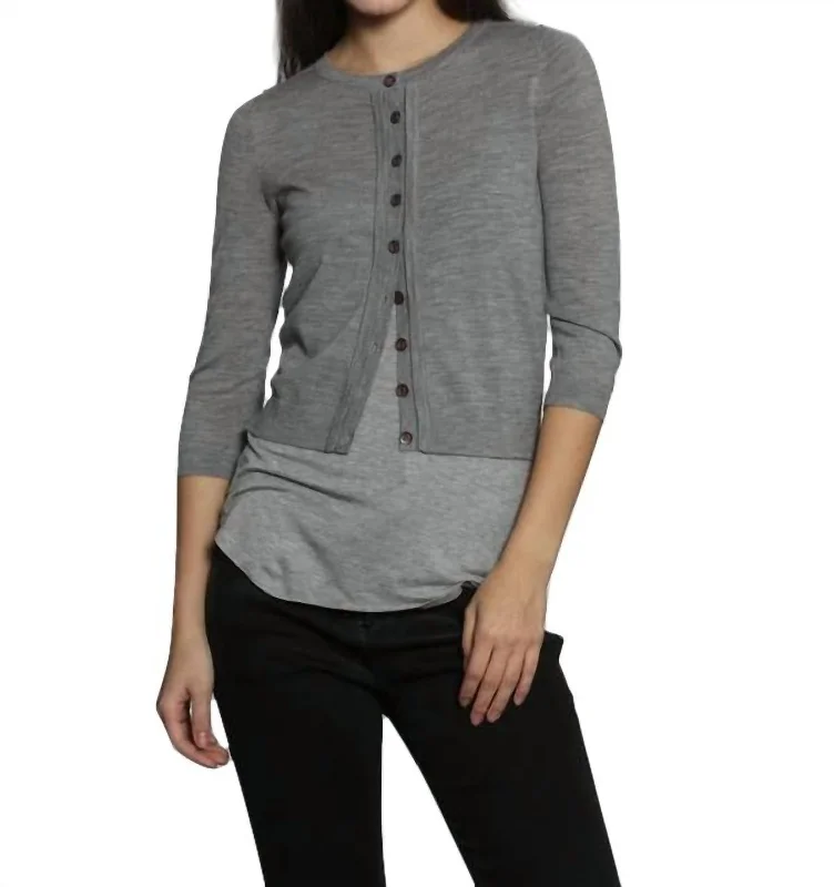 Epic Deals Merino Dress Cardigan In Grey
