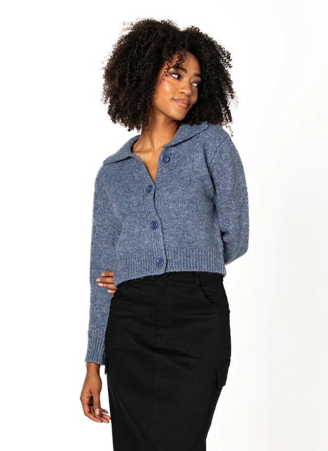 Knit Crop Button Cardigan