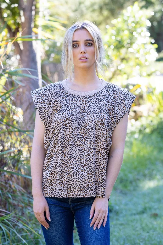 Kinsley Top Tan Leopard