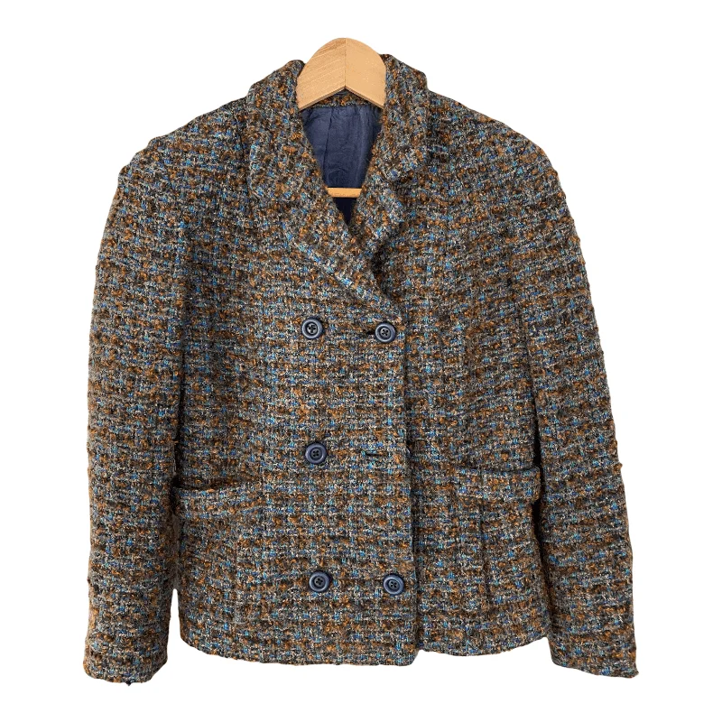 London Maid Vintage Boucle Jacket Blue and Brown UK Size10