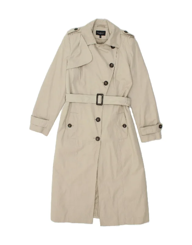 DEBENHAMS Womens Trench Coat UK 14 Medium  Beige