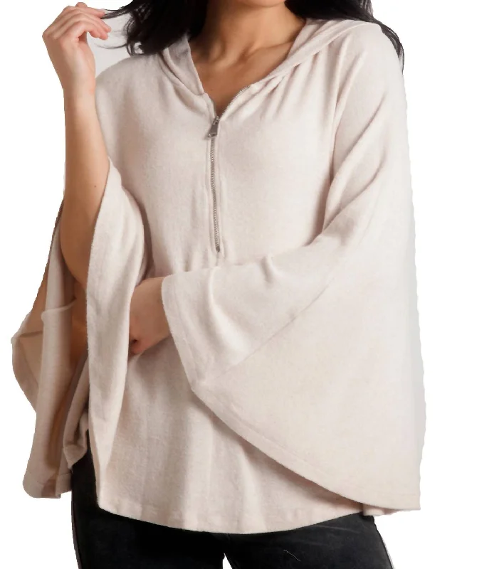 Best Bargains Sophia Kashmira Hooded Poncho In Beige