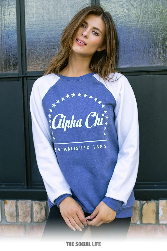 Alpha Chi Omega Melrose Raglan Crewneck