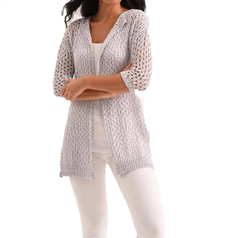 Early Access Noelle Crochet Cardigan In Slate