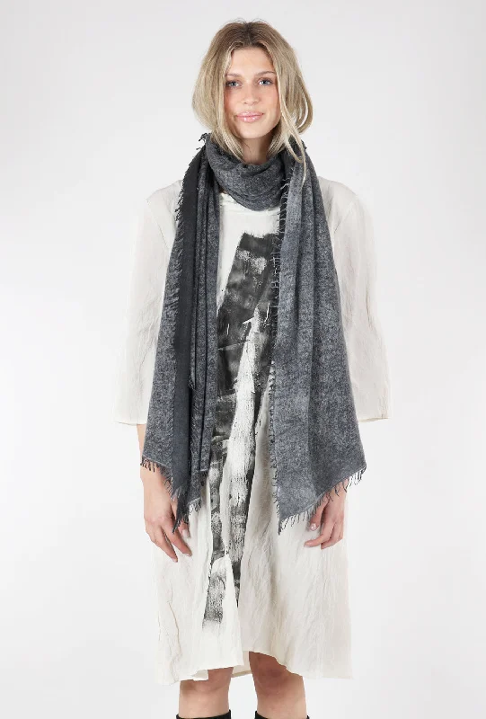 Spray Art Felted Cashmere Scarf, Ash