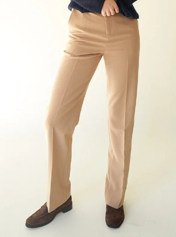 High-Waisted Khaki Trousers