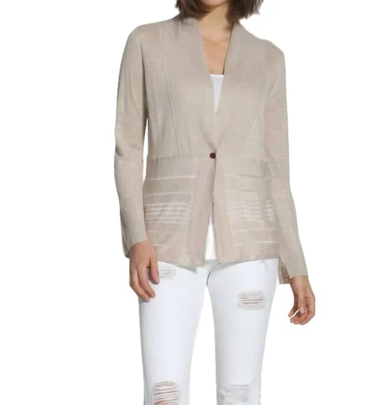 Early Access Drop Stitch Cardigan In Linen