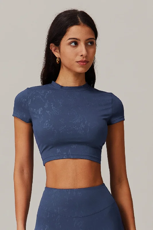 Emily Crop Top - Navy