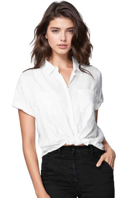 Anne Short Sleeve Linen Cotton Blend Short Sleeve Shirt