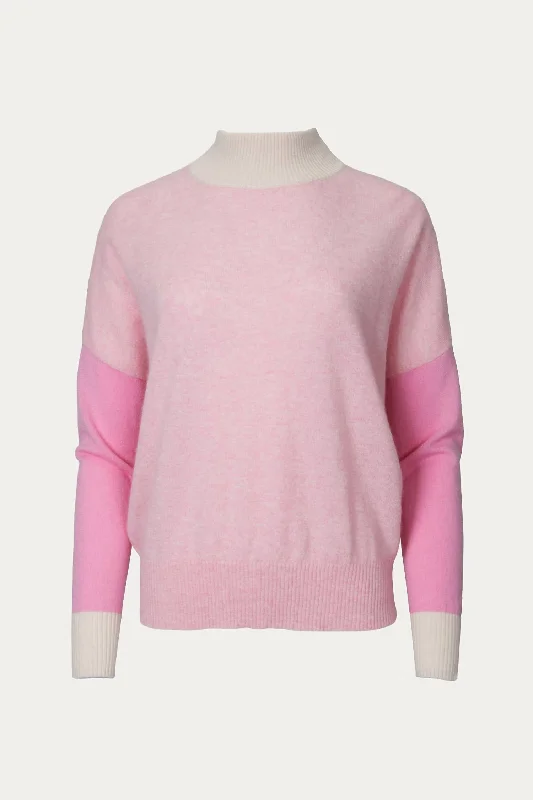 Low Prices Isabella Colorblock Cashmere Jumper In Crystal Pink