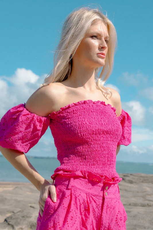 Zula Hot Pink Puff Sleeve Top