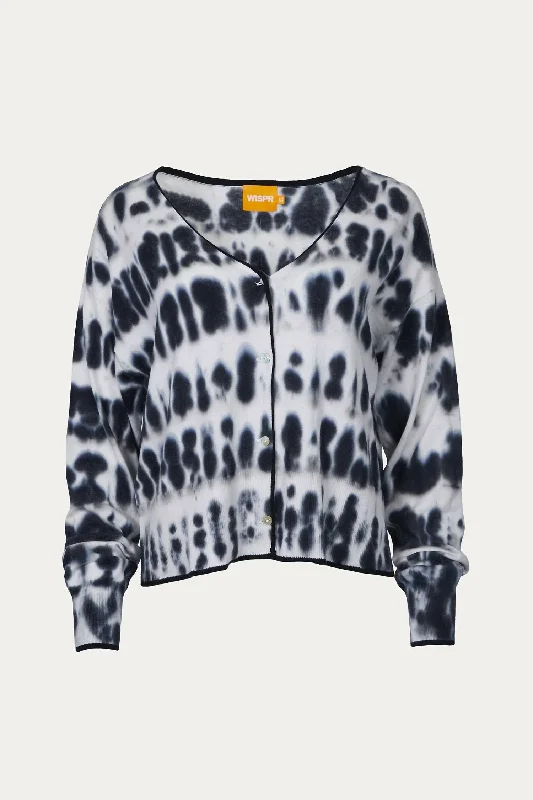Final Markdown Impulse Tie-Dye Cardigan In Ice Water/coal