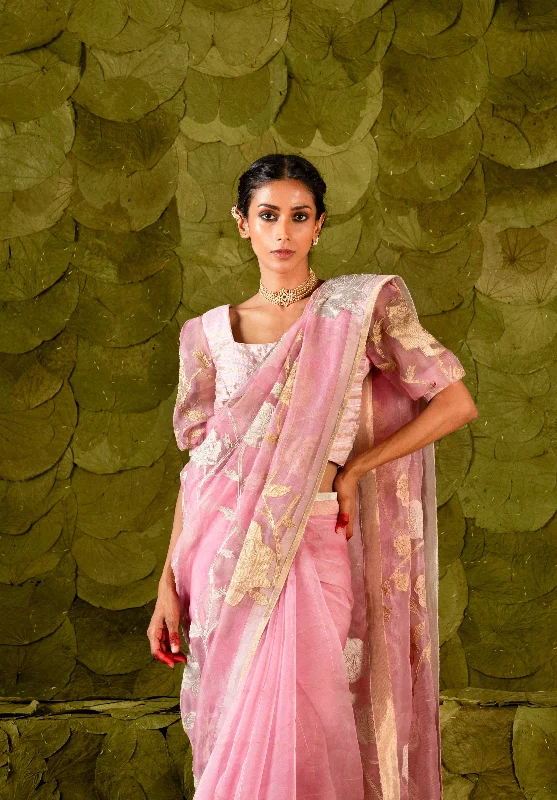 Sose (ಸೊಸೆ) Saree in Begonia Pink