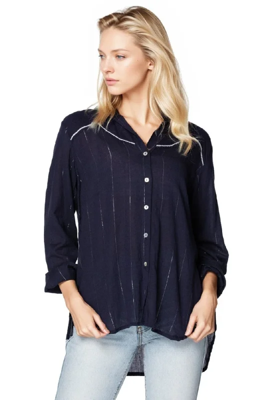 The Jolene Western Inspired Shirt in Chambray