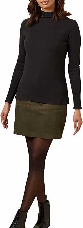 Weekend Deals That Please Hiral Rib Turtleneck Top In Black