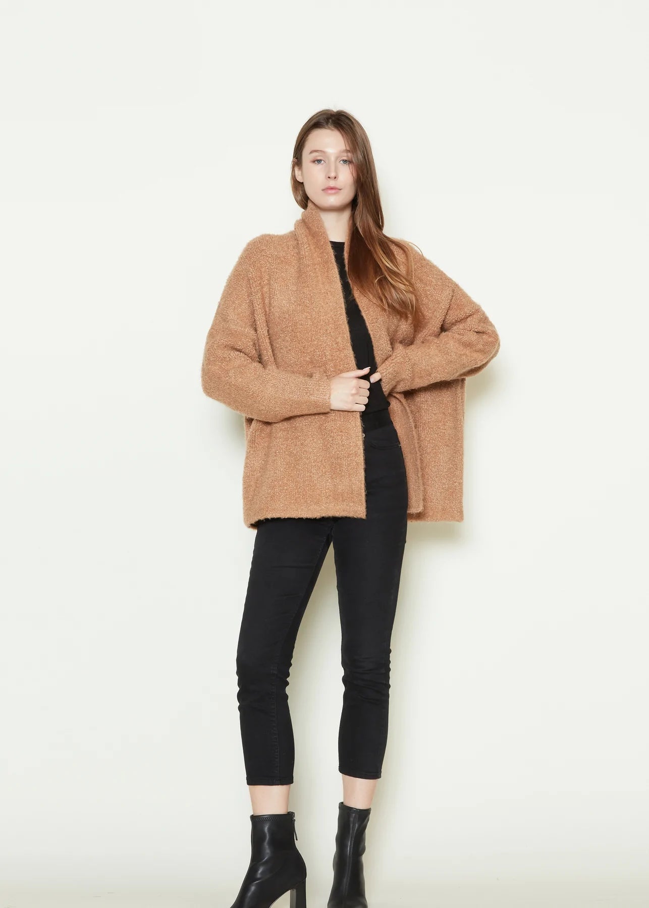 Shawl Collared Shearling Cardigan