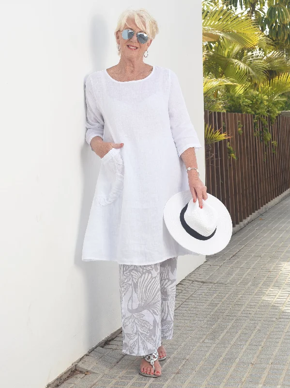 Tirza Fine Linen Top - White