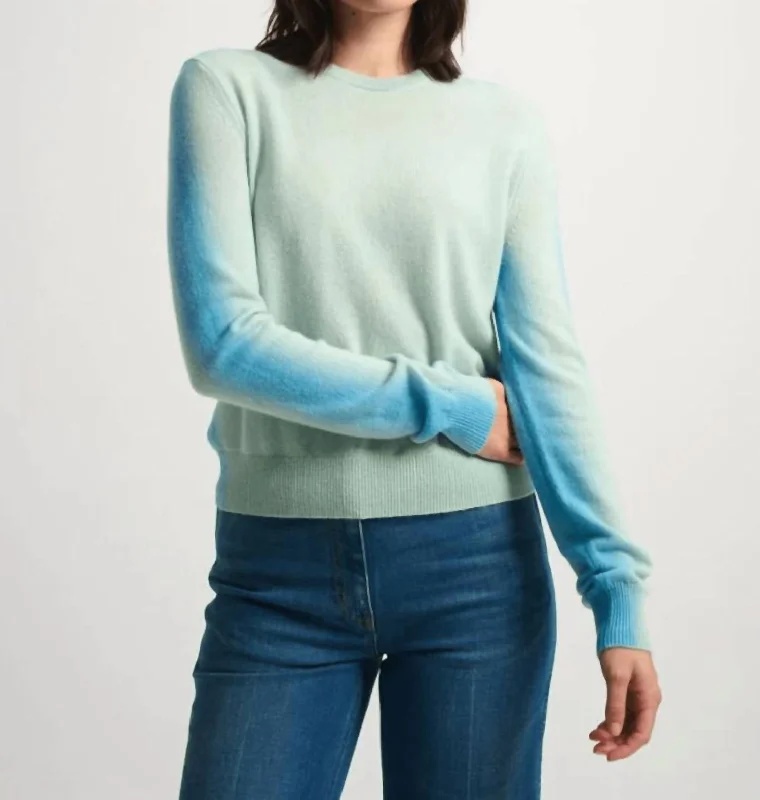 Online Exclusive Cashmere Spray Paint Crewneck In Blue Spray
