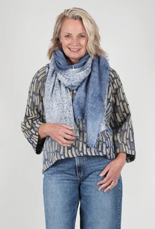 Spray Art Felted Cashmere Scarf, Jeans