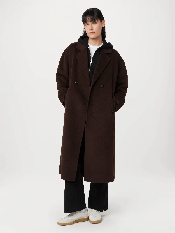 The Margaret Recycled Wool Topcoat in Dark Chocolate