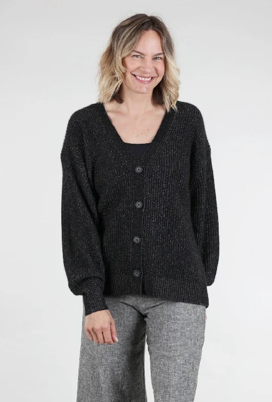 Fairfax Cashmere Cardie, Black Pepper