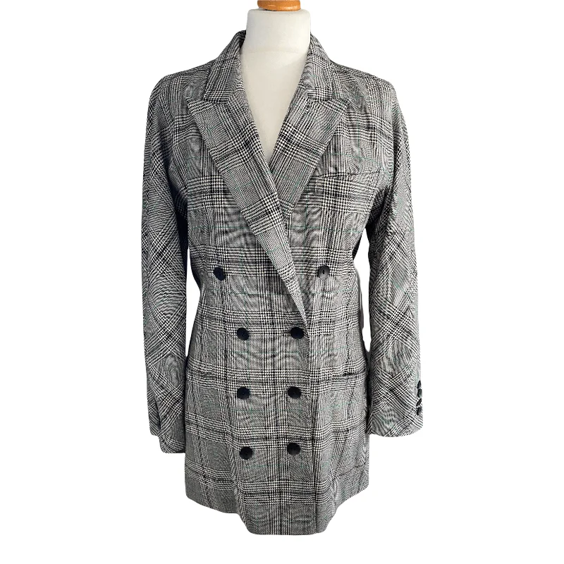 Escada Grey Prince of Wales Check Double Breasted Grey Jacket UK12