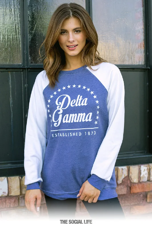 Delta Gamma Melrose Raglan Crewneck