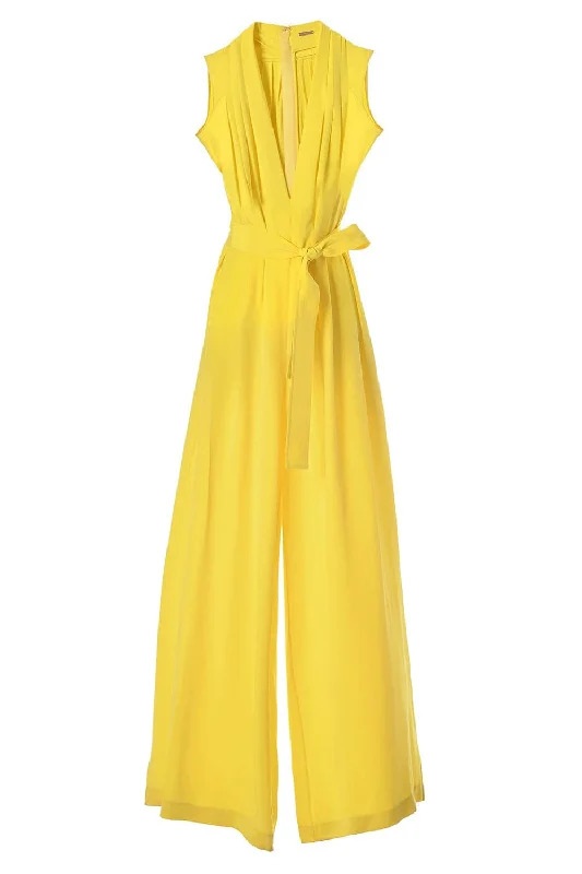 Sleeveless Belted Jumpsuit