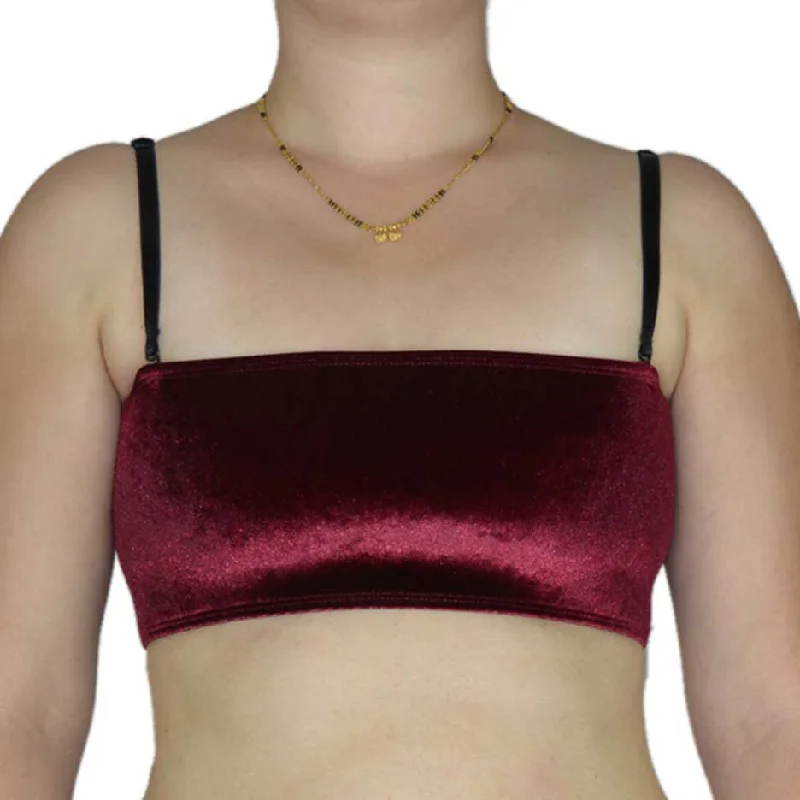 Sara Wine Velvet Tops - Final Sale