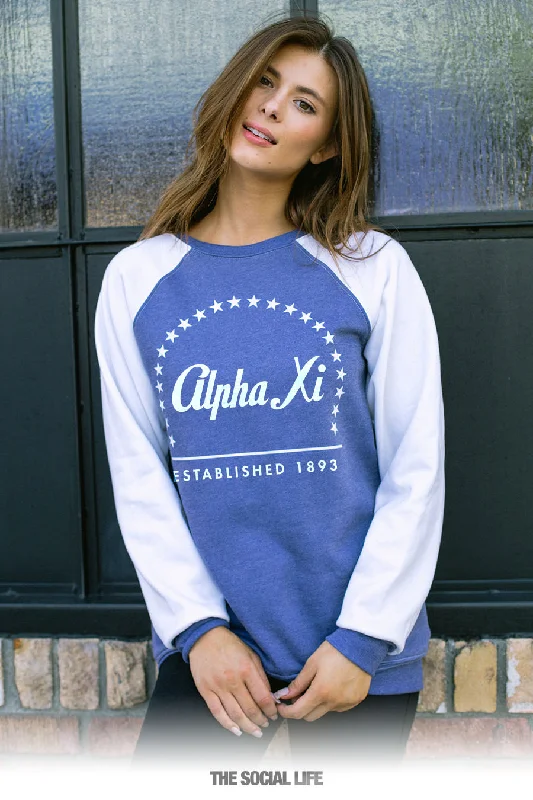 Alpha Xi Delta Melrose Raglan Crewneck