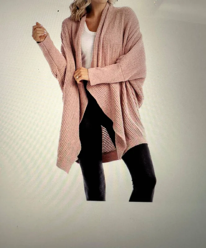 Price Meltdown Bonnie Draped Cardigan In Pink
